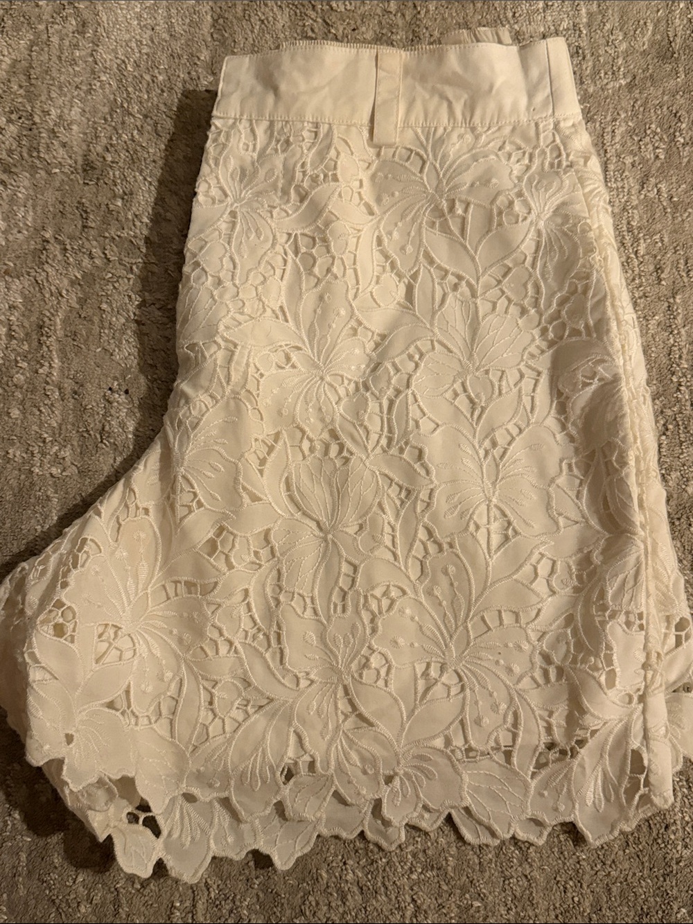 Johnny Was Cream Lace Pencil Skirt